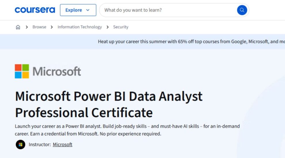 كورس Power BI من Coursera