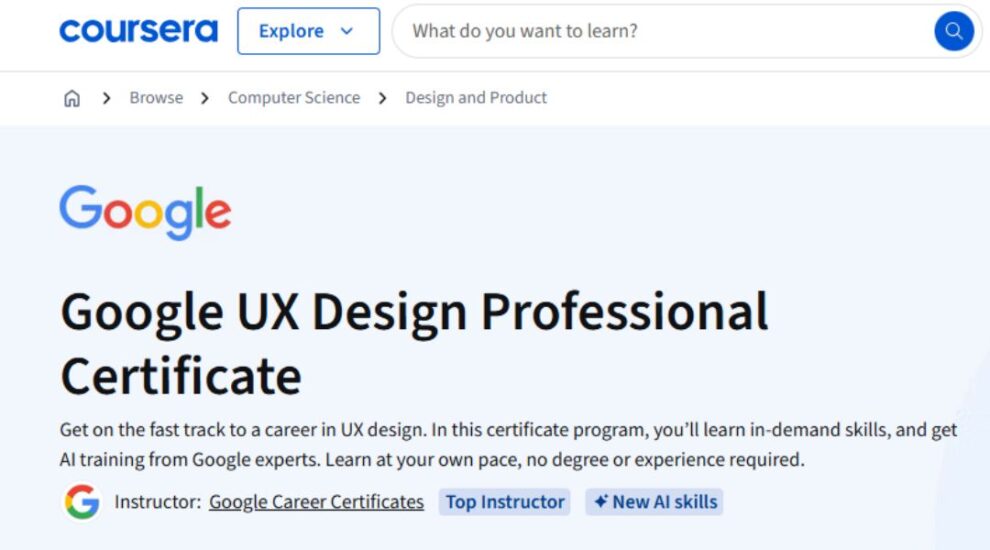 كورس UX من Google