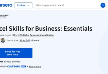 كورس Excel من Coursera