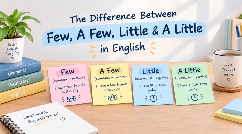 Few وA Few وLittle وA Little في اللغة الإنجليزية