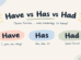 Have وHas وHad