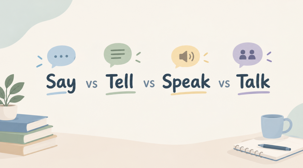 الفرق بين Say وTell وSpeak وTalk